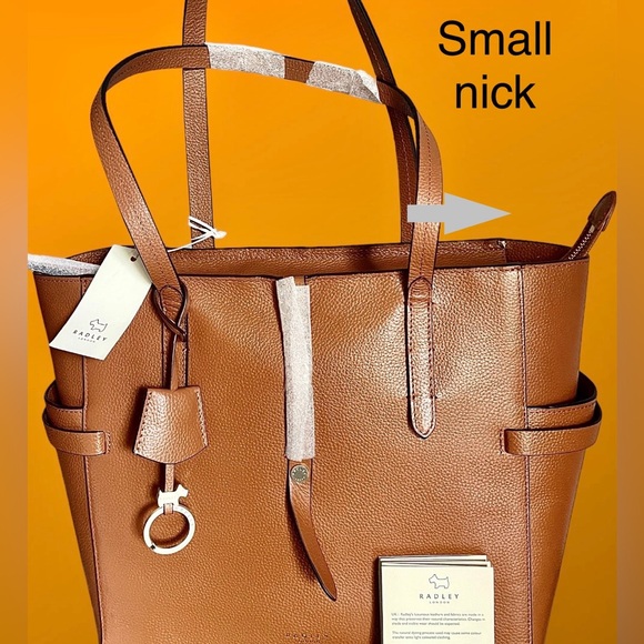 Radley London NWT Leather Shoulder Bag & Dust Bag Lg Abington Road Tan - Picture 15 of 16